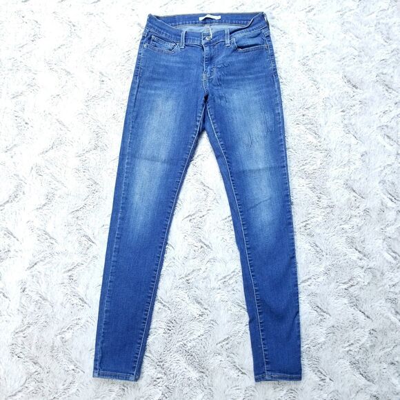 Levis Jeans Womens 28x30 Blue 710 Super Skinny Dark Wash Denim - Picture 1 of 12
